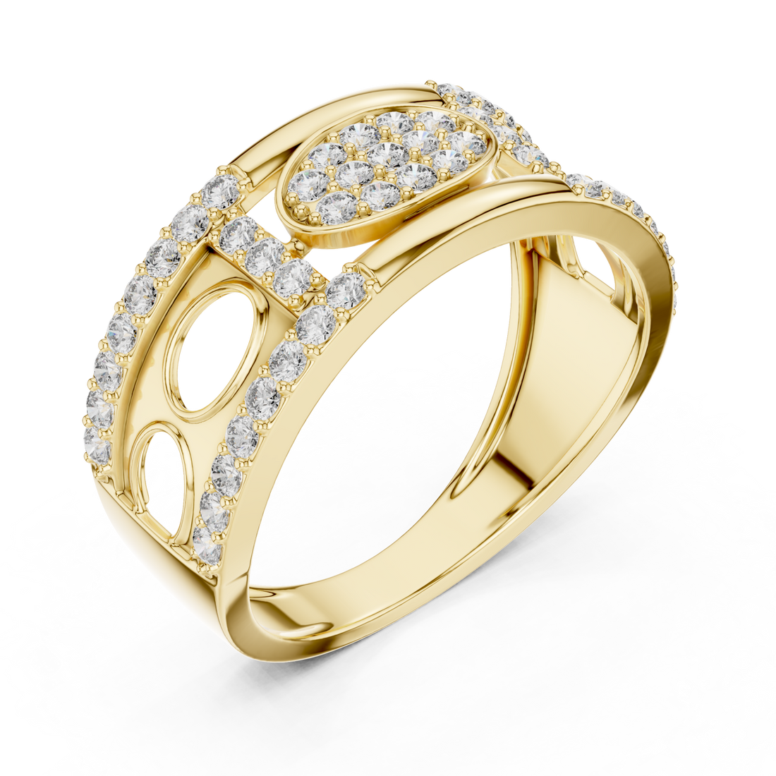 Gold Enchanted Crest Embrace Ring Right View