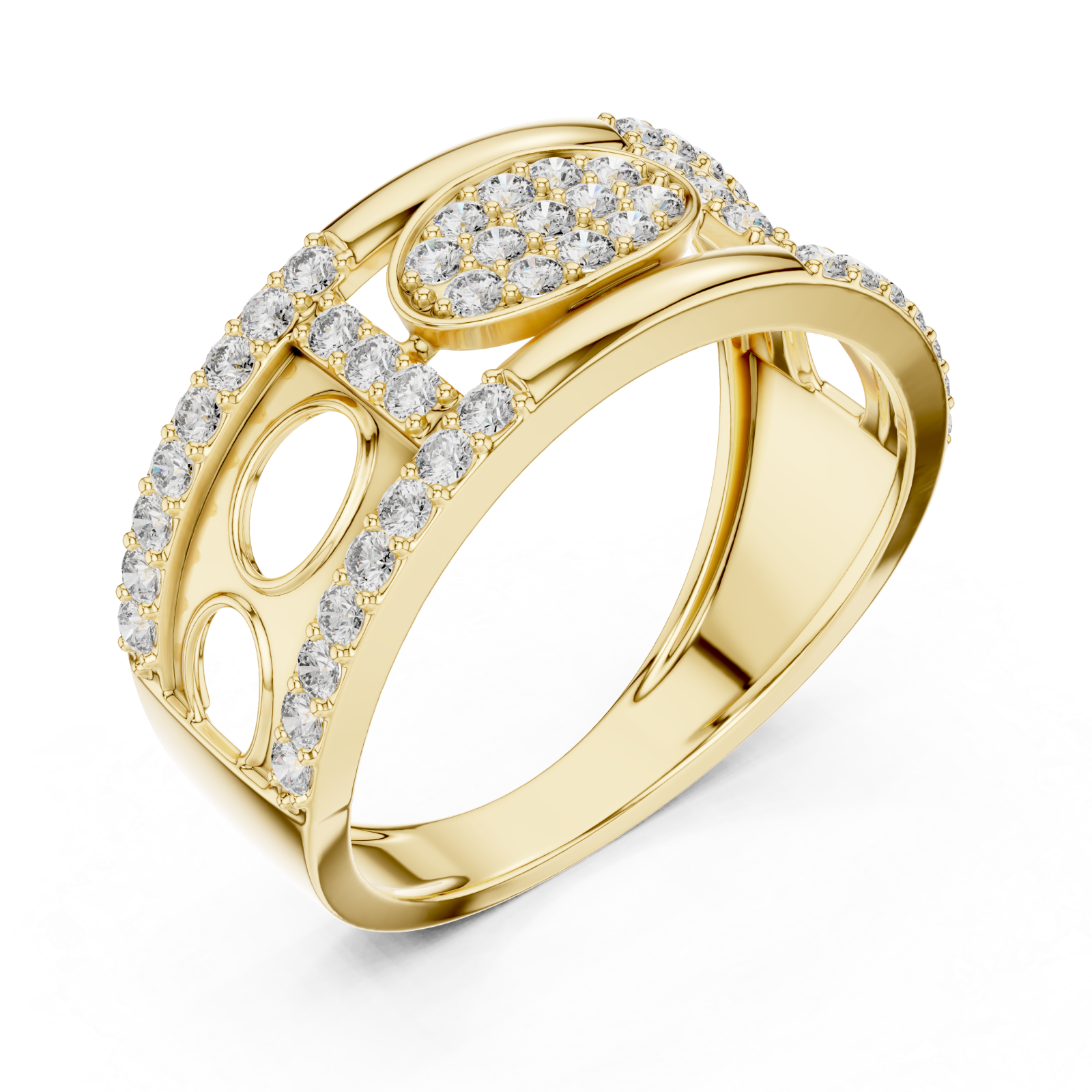 Gold Enchanted Crest Embrace Ring Right View