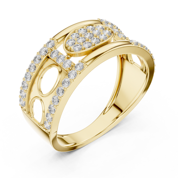 Gold Enchanted Crest Embrace Ring Right View