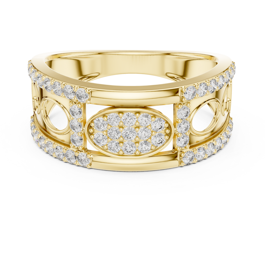 Gold Enchanted Crest Embrace Ring Right View