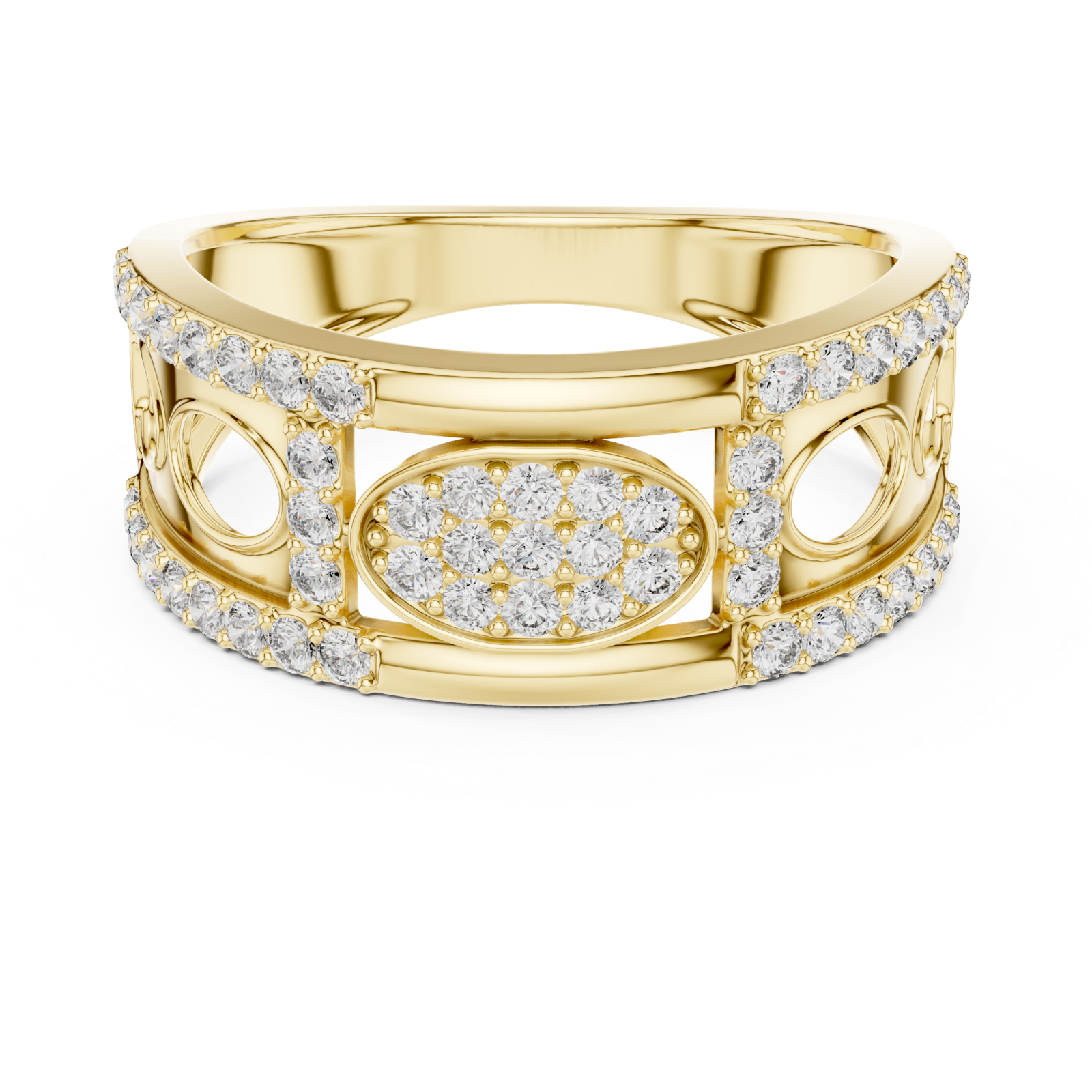  Gold Enchanted Crest Embrace Ring Front View