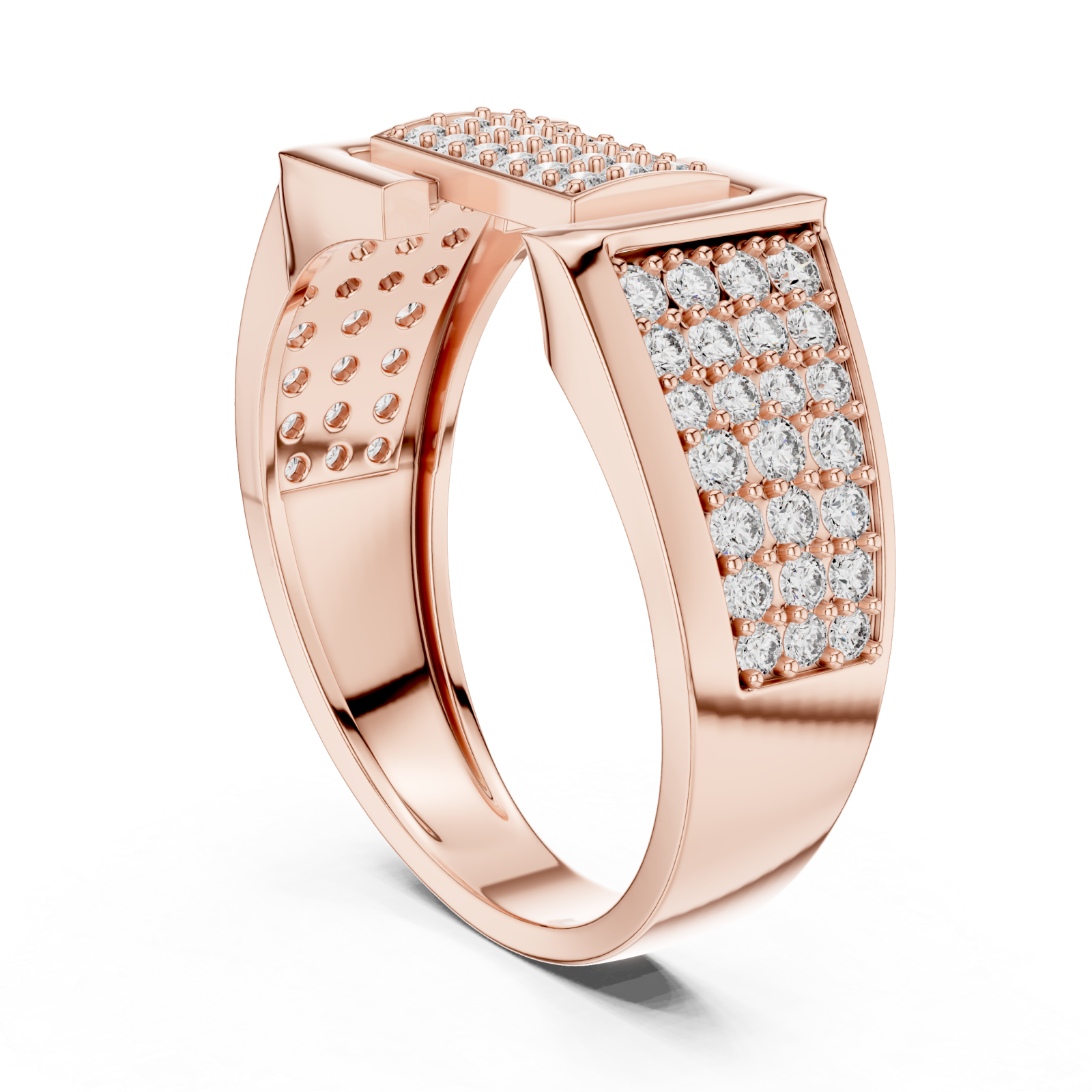  Rose Gold The Luxe Horizon PavÃ© Statement Band Left View