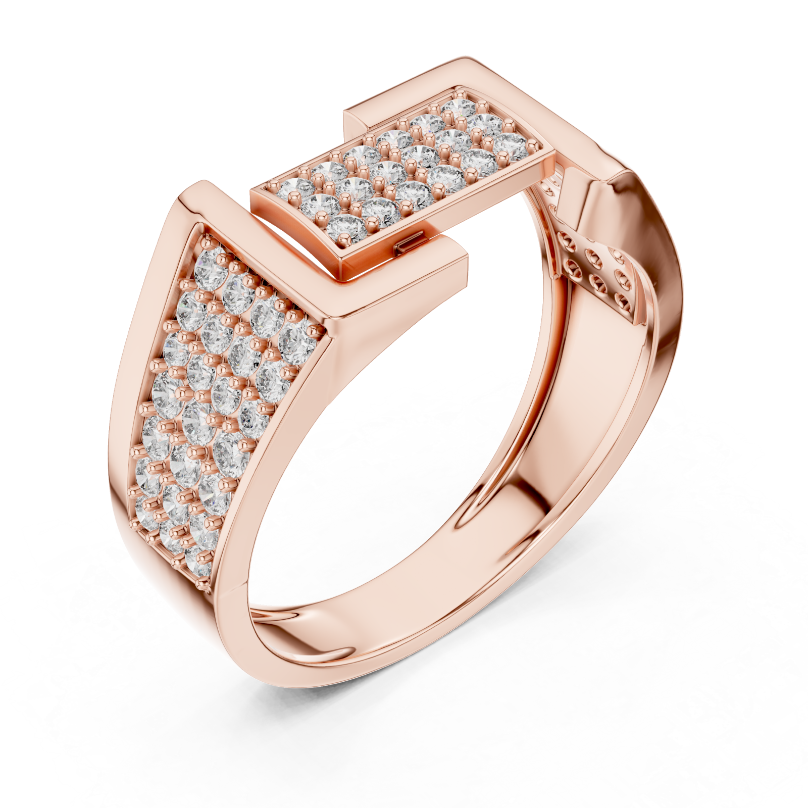  Rose Gold The Luxe Horizon PavÃ© Statement Band Right View