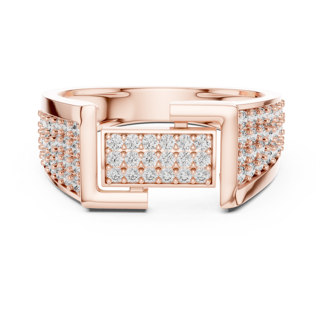  Rose Gold The Luxe Horizon PavÃ© Statement Band Right View