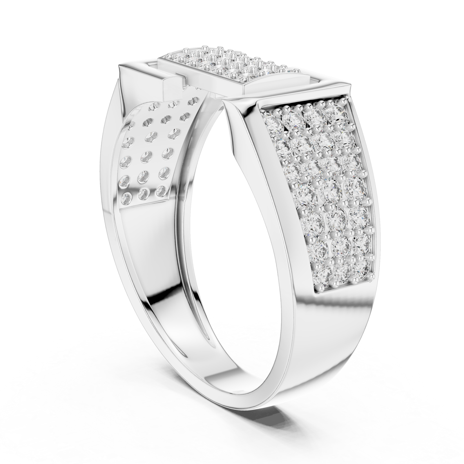 White Gold The Luxe Horizon PavÃ© Statement Band Left View