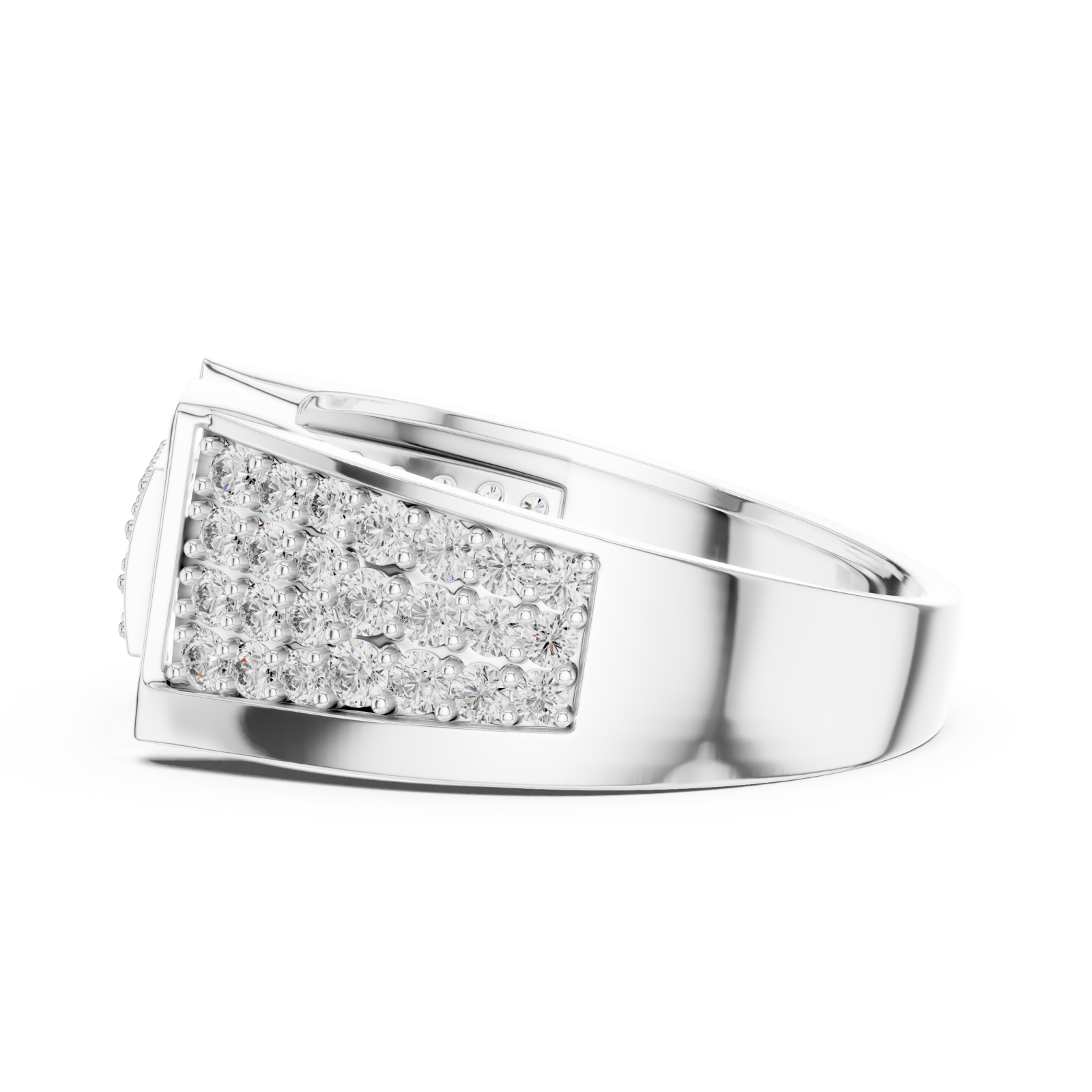  White Gold The Luxe Horizon PavÃ© Statement Band Side View