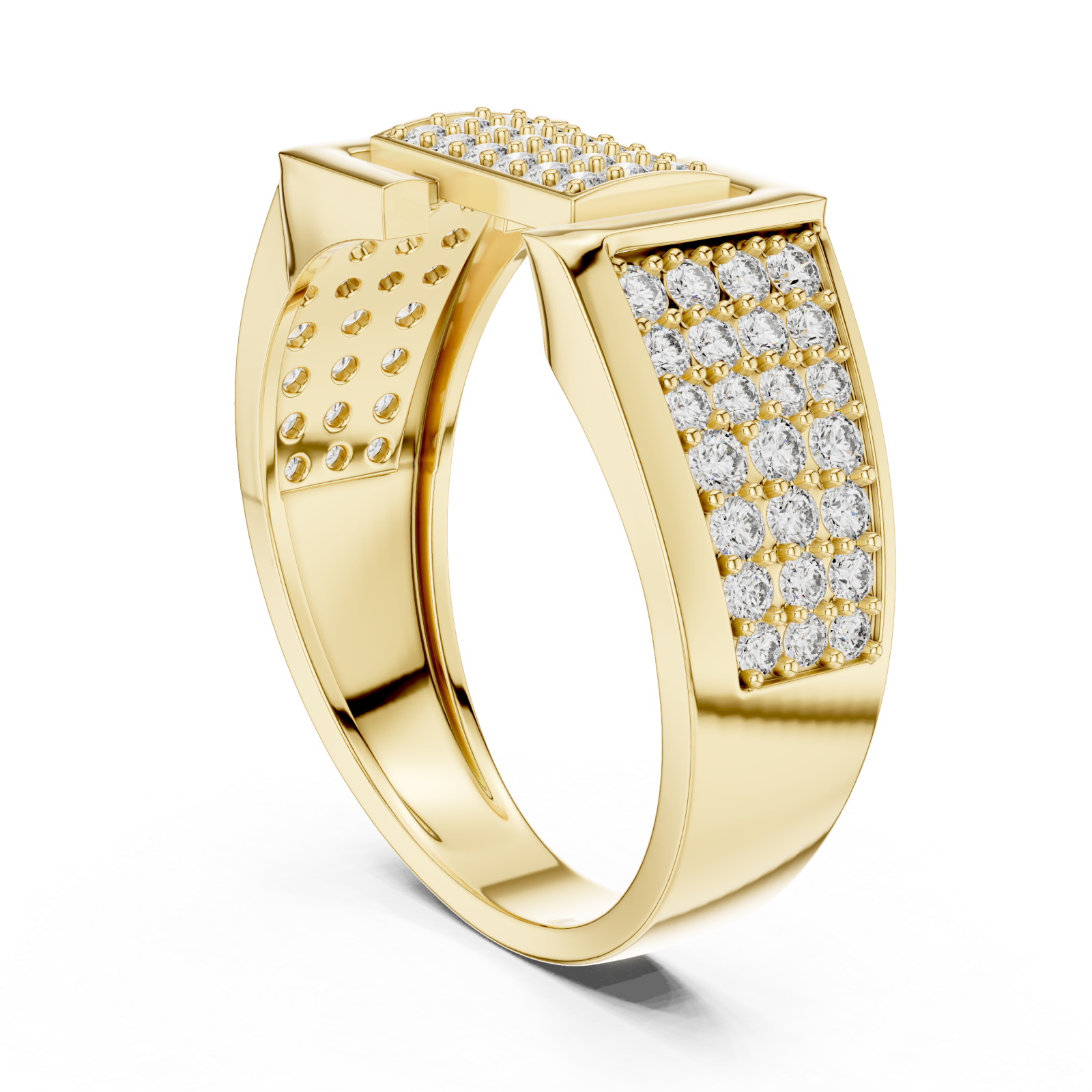  Gold The Luxe Horizon PavÃ© Statement Band Left View