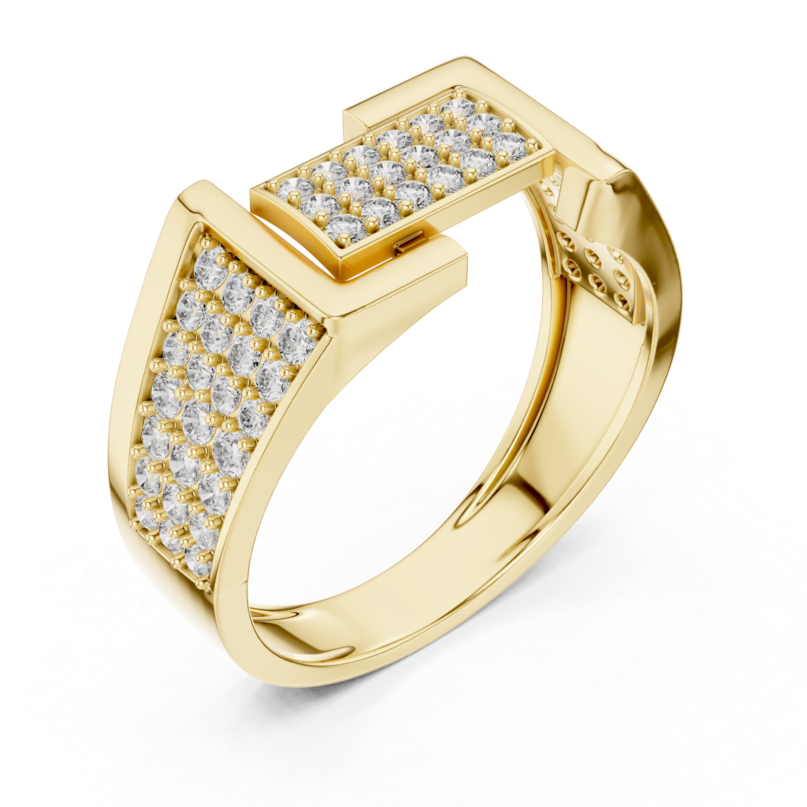 Gold The Luxe Horizon PavÃ© Statement Band Right View