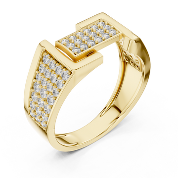 Gold The Luxe Horizon PavÃ© Statement Band Right View