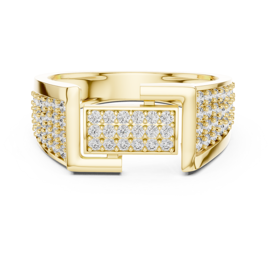 Gold The Luxe Horizon PavÃ© Statement Band Right View