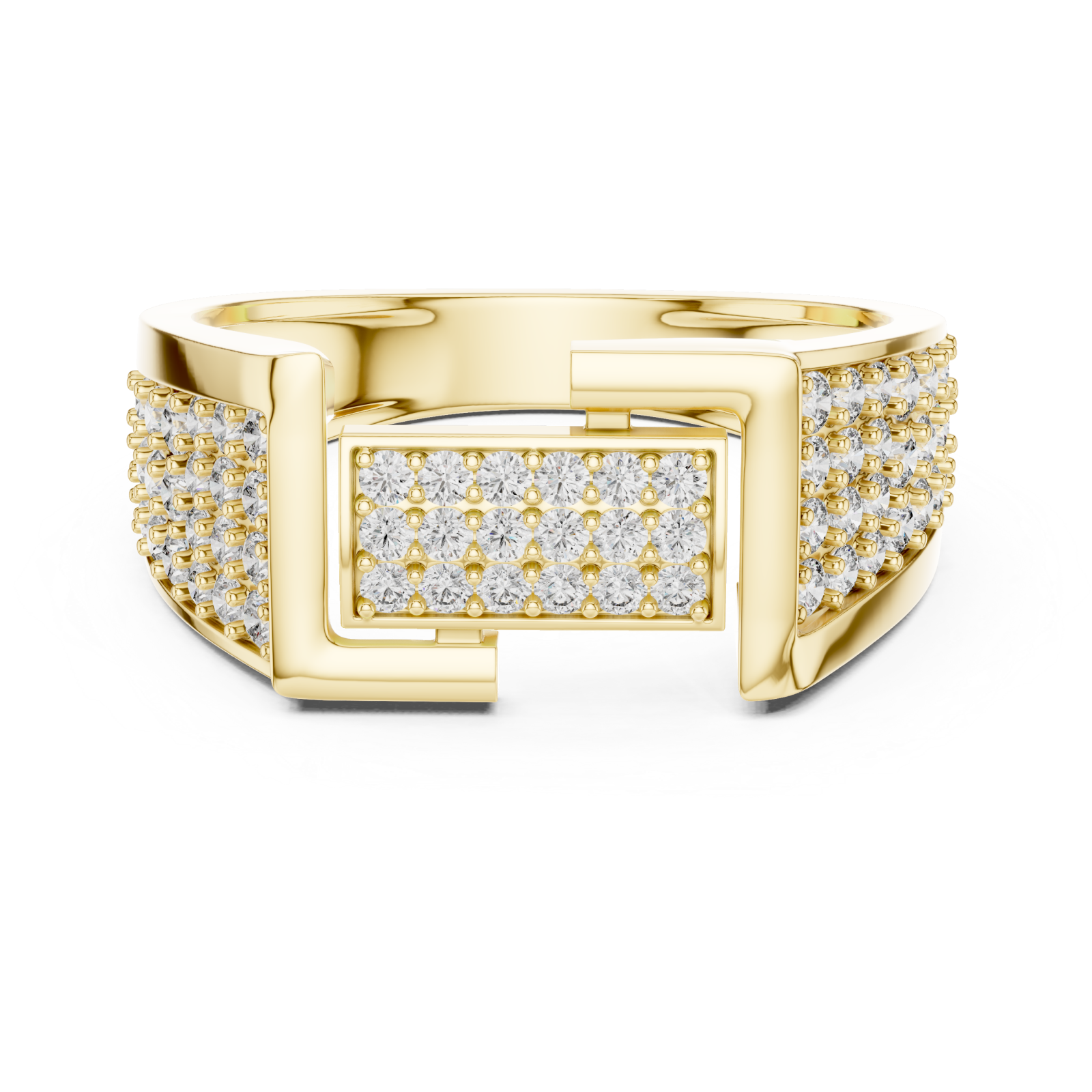  Gold The Luxe Horizon PavÃ© Statement Band Front View