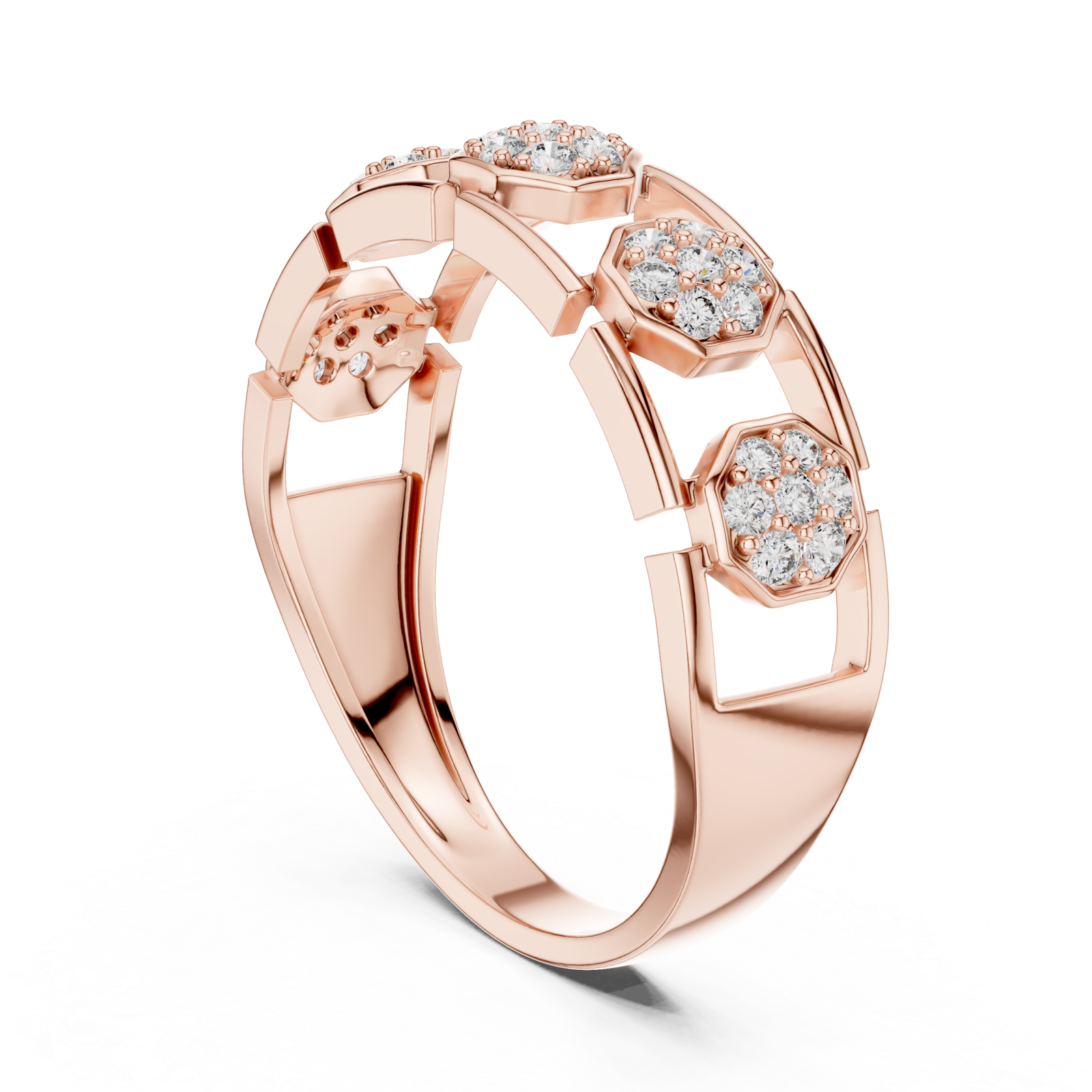  Rose Gold Radiant Harmony Fleur Ring Left View