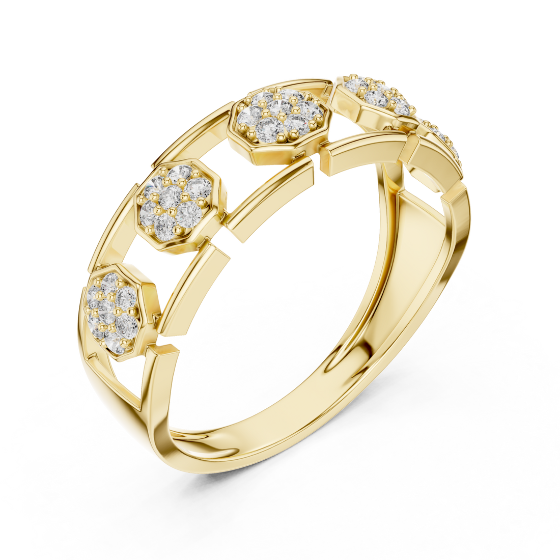 Gold Radiant Harmony Fleur Ring Right View