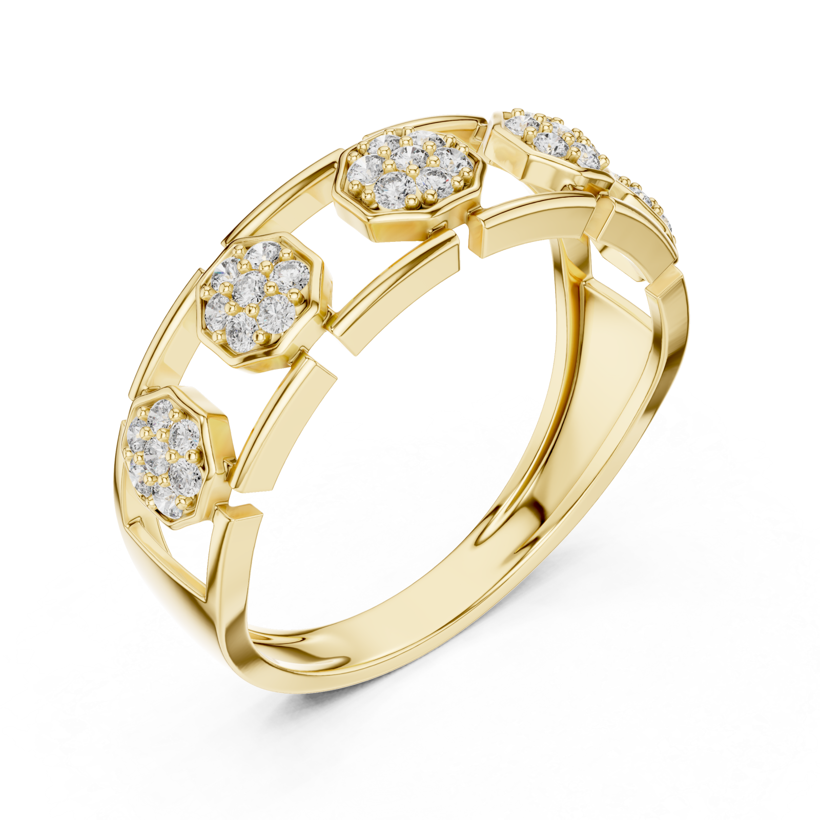 Gold Radiant Harmony Fleur Ring Right View