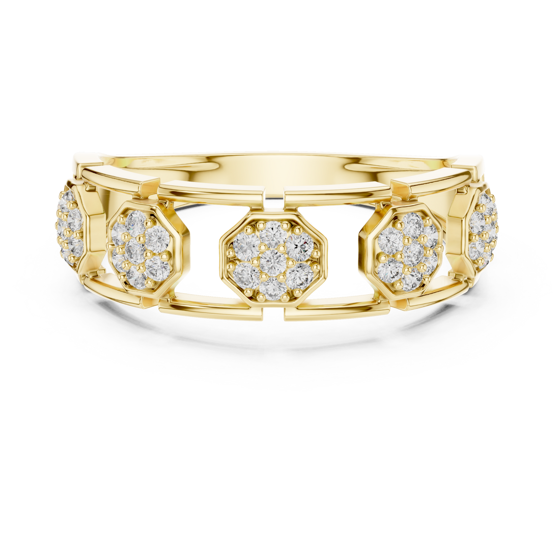 Gold Radiant Harmony Fleur Ring Right View
