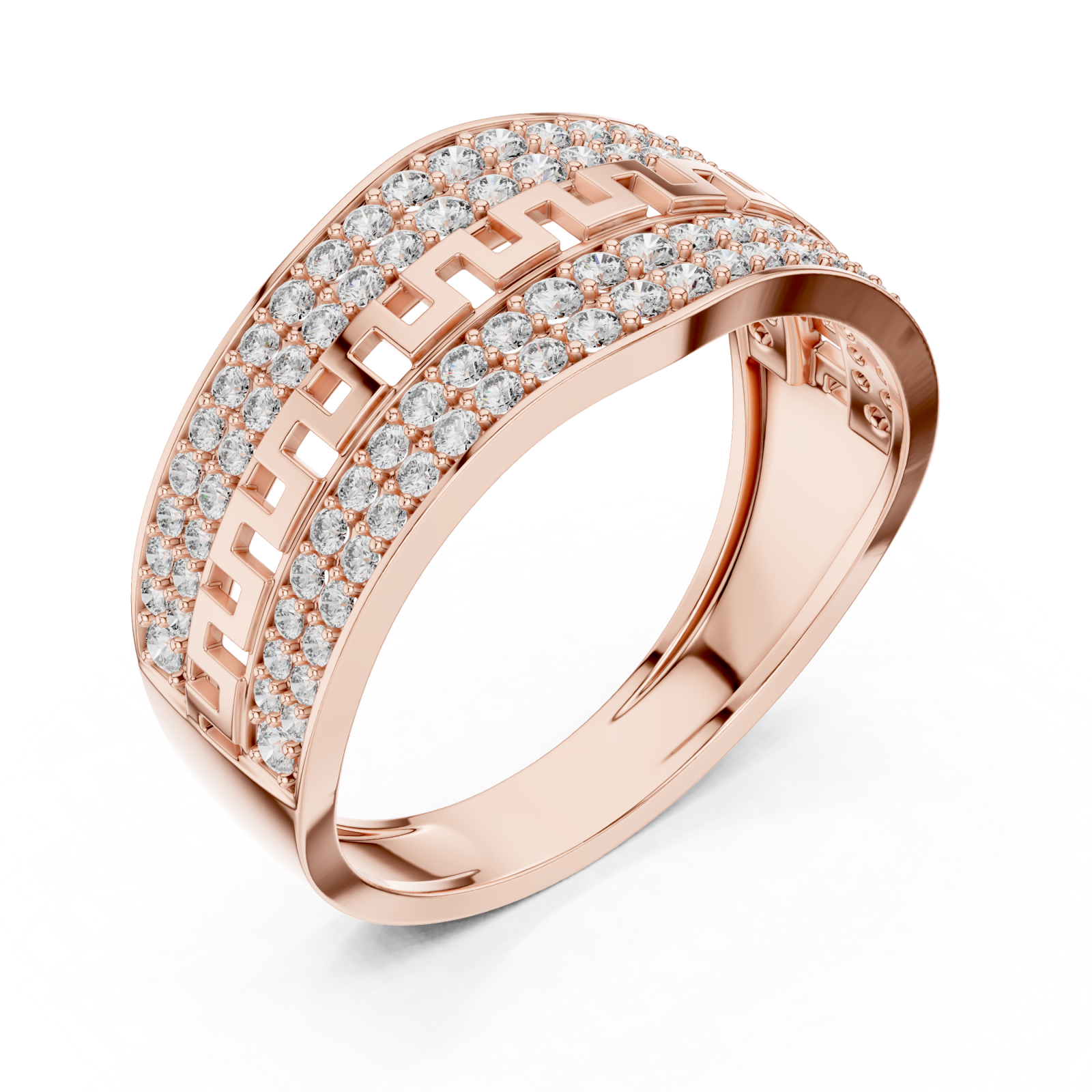  Rose Gold Geometric Muse Openwork Fashion Ring Right View