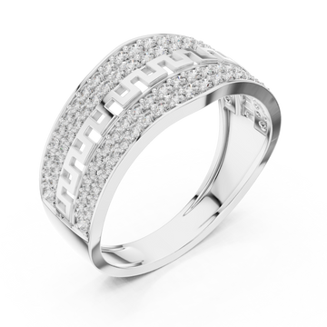  White Gold Geometric Muse Openwork Fashion Ring Right View