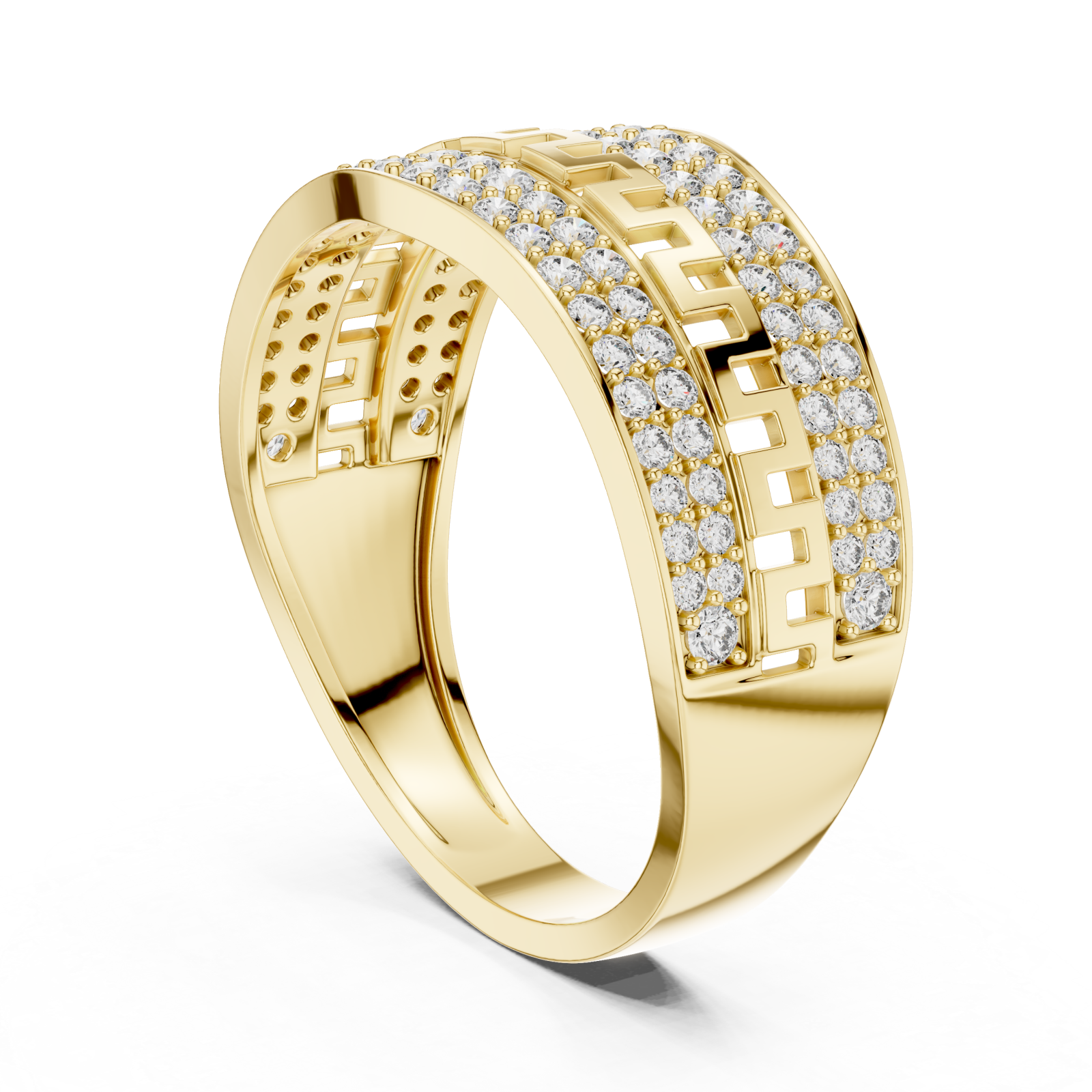  Gold Geometric Muse Openwork Fashion Ring Left View