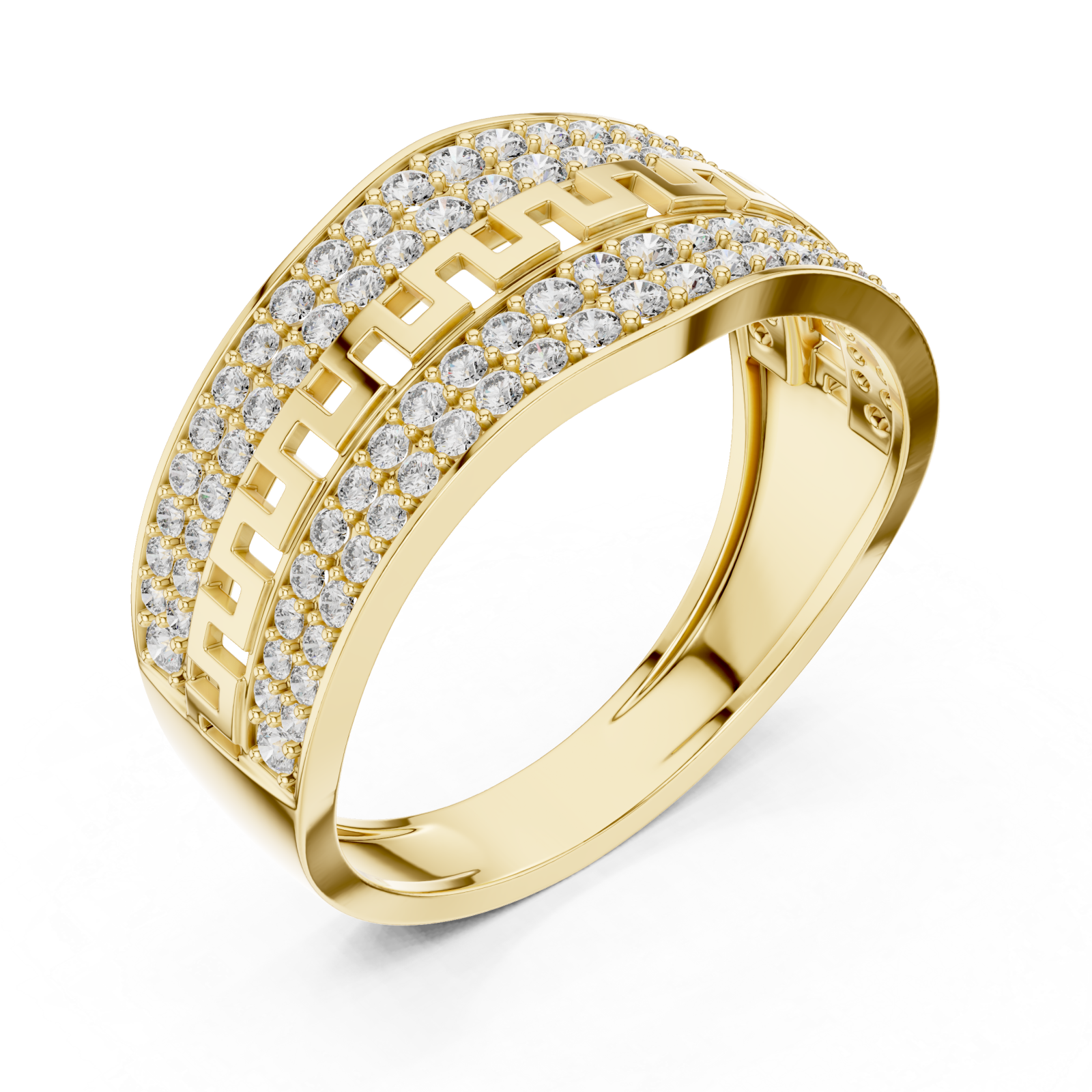 Gold Geometric Muse Openwork Fashion Ring Right View