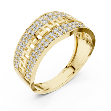Gold Geometric Muse Openwork Fashion Ring Right View