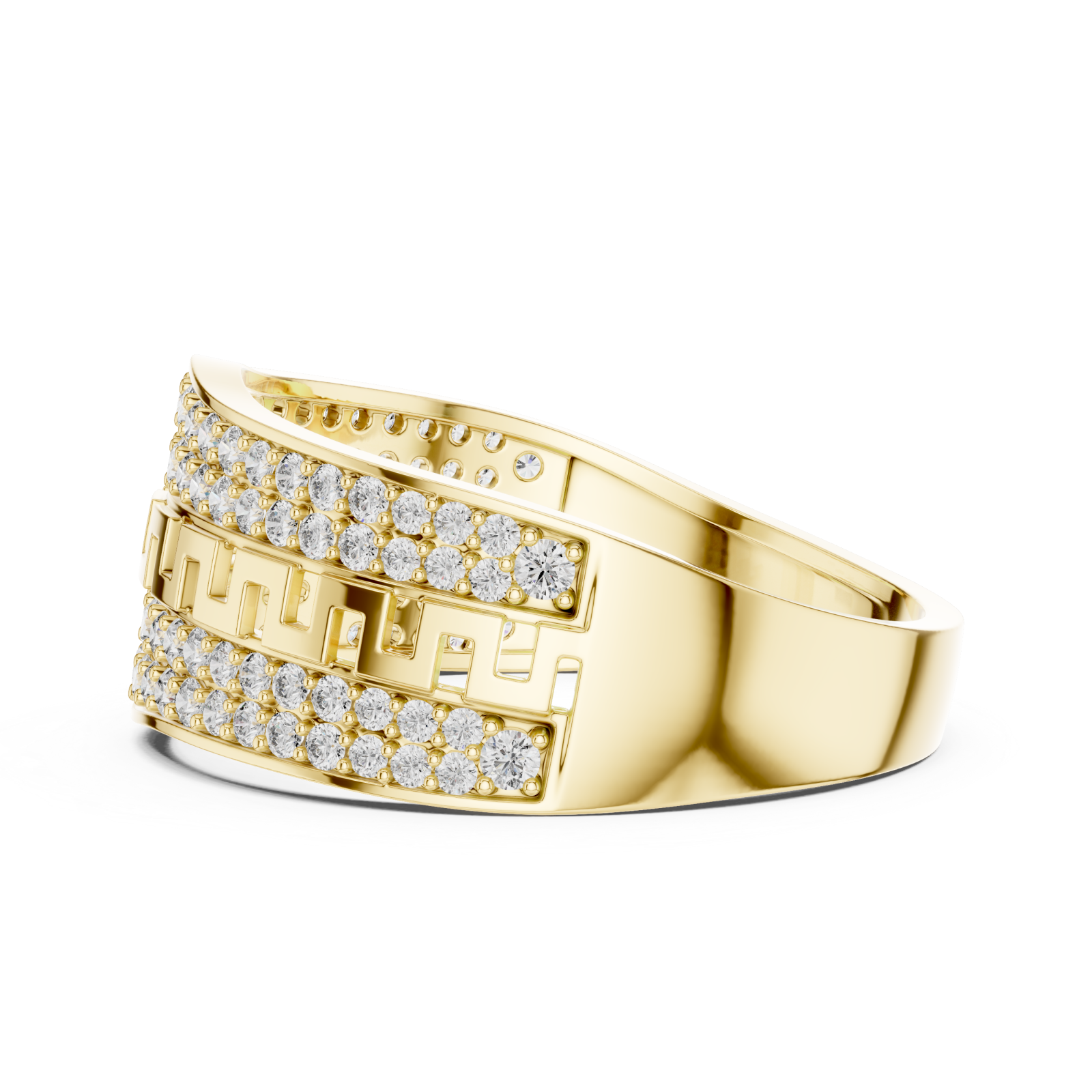  Gold Geometric Muse Openwork Fashion Ring Side View