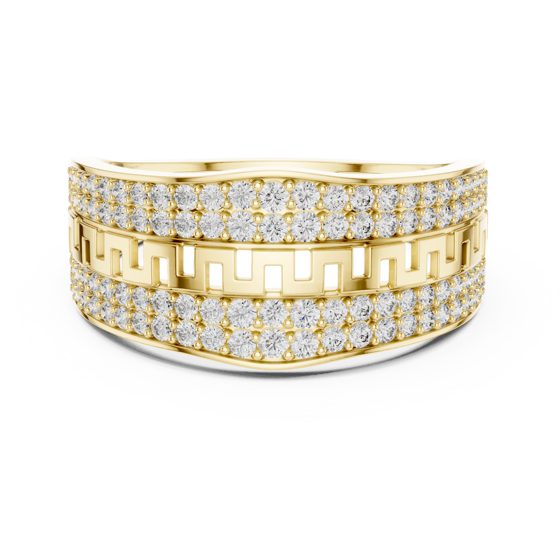 Gold Geometric Muse Openwork Fashion Ring Right View