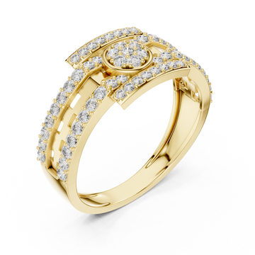 Gold Luminous Dual Harmony Cocktail Ring Right View