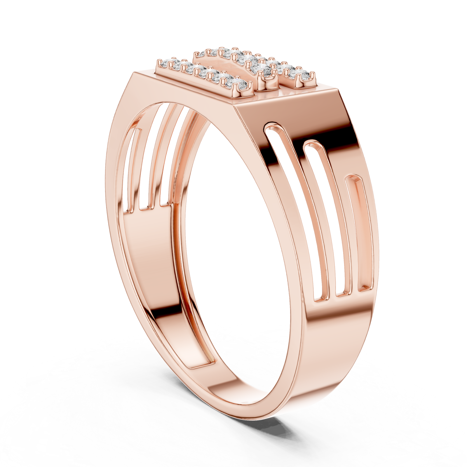  Rose Gold Twilight Pathway Artistry Band Ring Left View