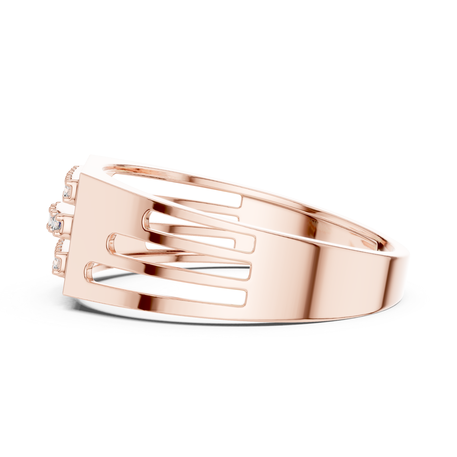  Rose Gold Twilight Pathway Artistry Band Ring Side View