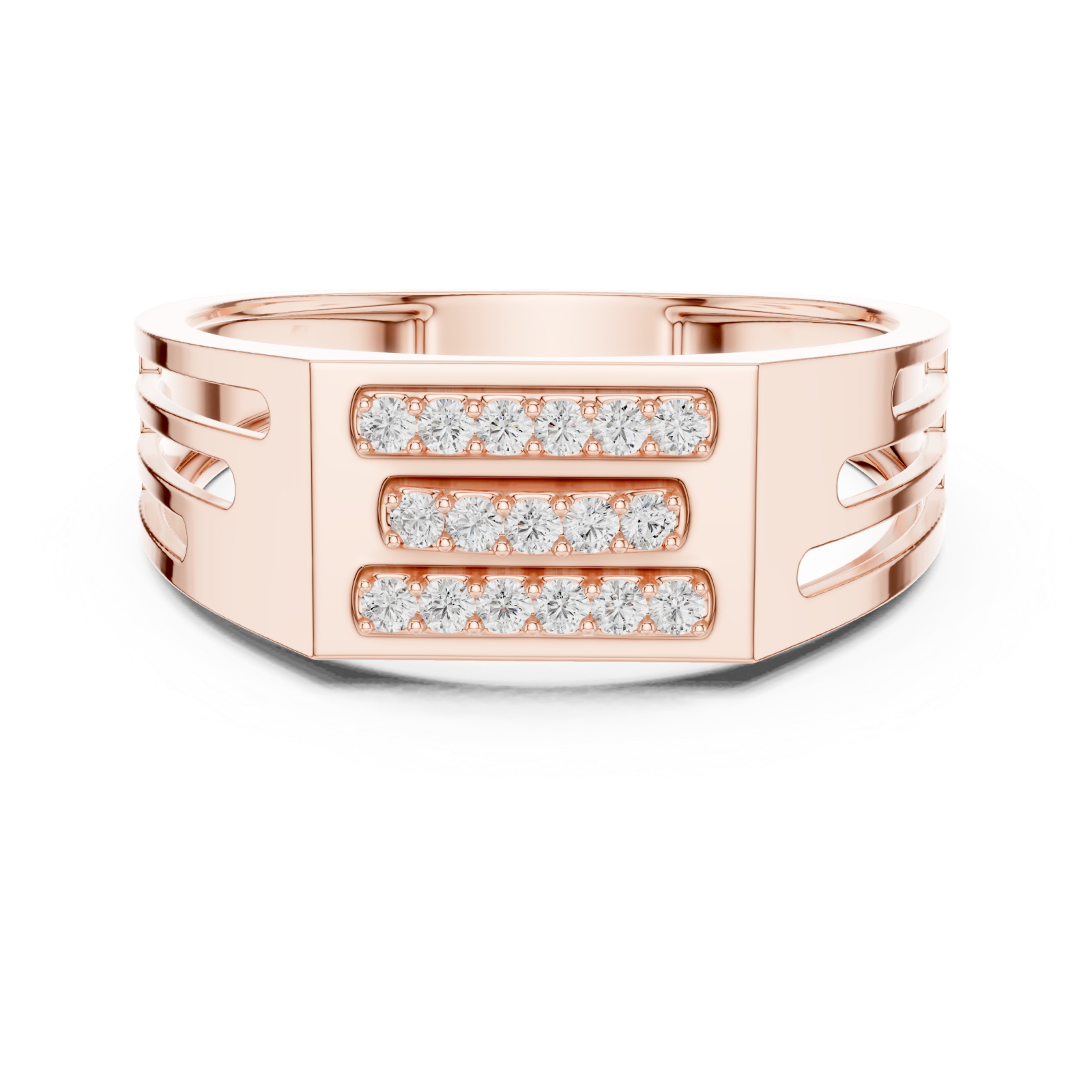  Rose Gold Twilight Pathway Artistry Band Ring Front View
