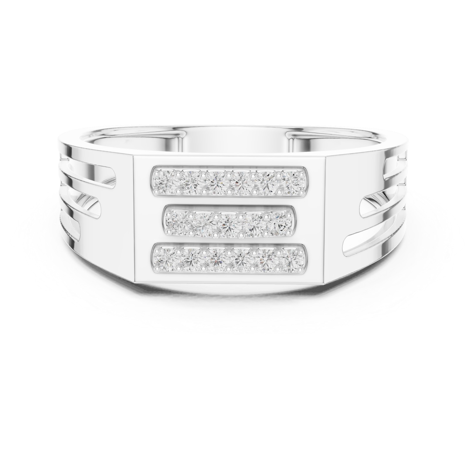  White Gold Twilight Pathway Artistry Band Ring Front View