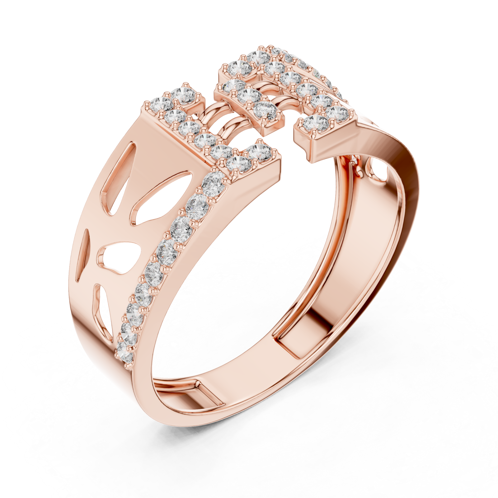  Rose Gold Dawn Petal Radiance Classic Solitaire Ring Right View