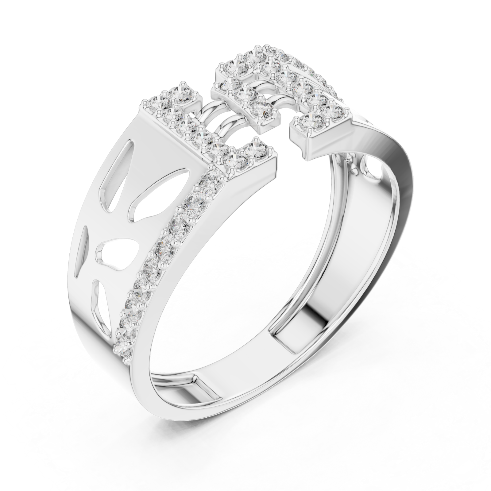  White Gold Dawn Petal Radiance Classic Solitaire Ring Right View