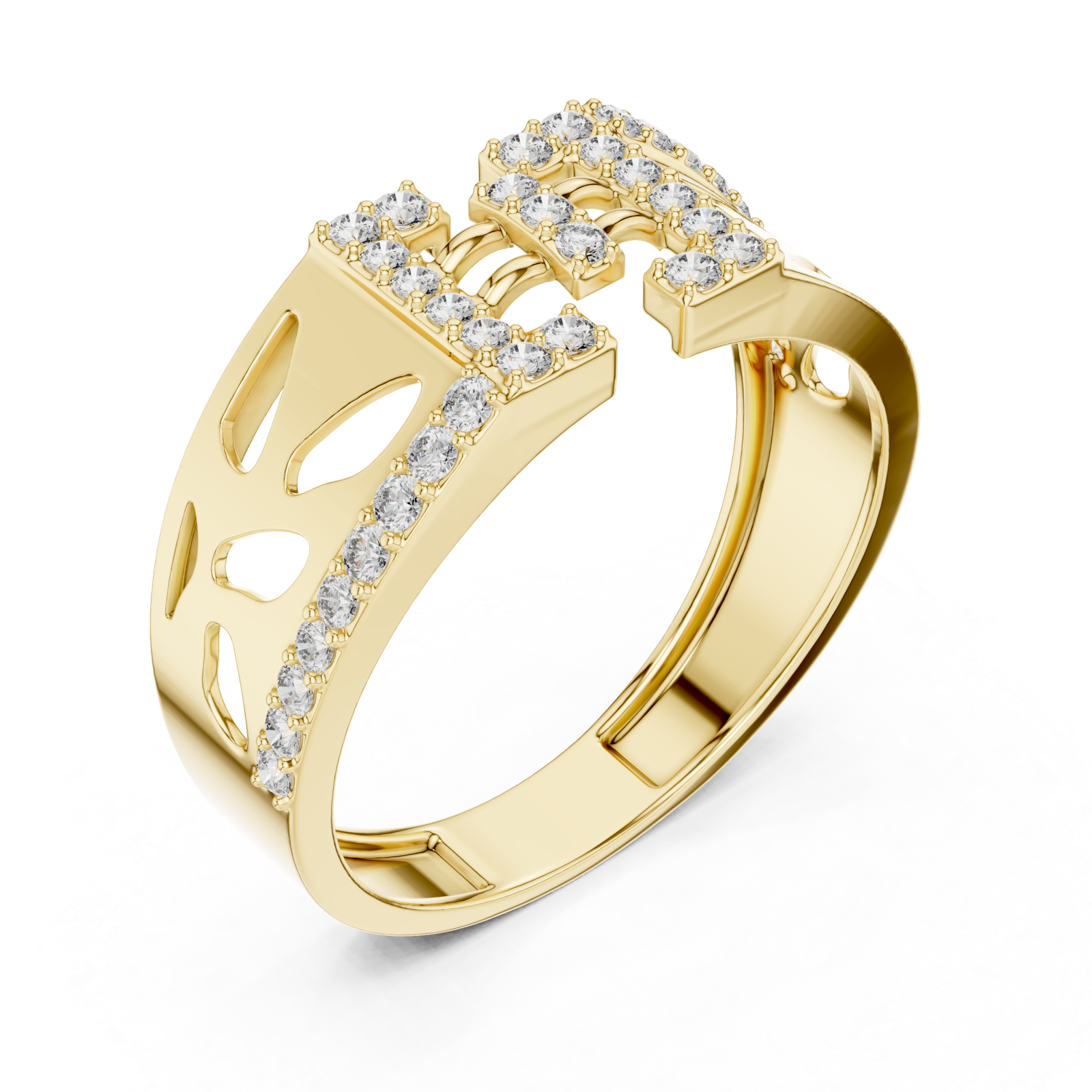 Gold Dawn Petal Radiance Classic Solitaire Ring Right View