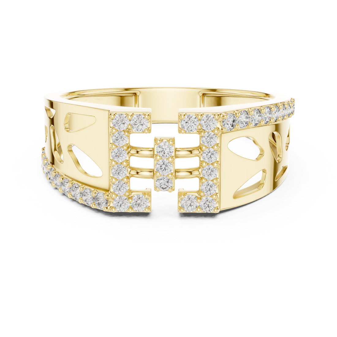 Gold Dawn Petal Radiance Classic Solitaire Ring Right View