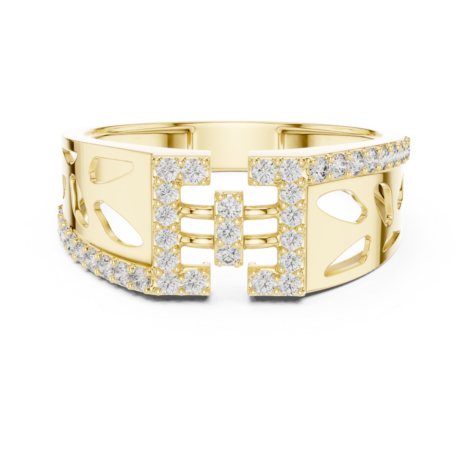  Gold Dawn Petal Radiance Classic Solitaire Ring Front View