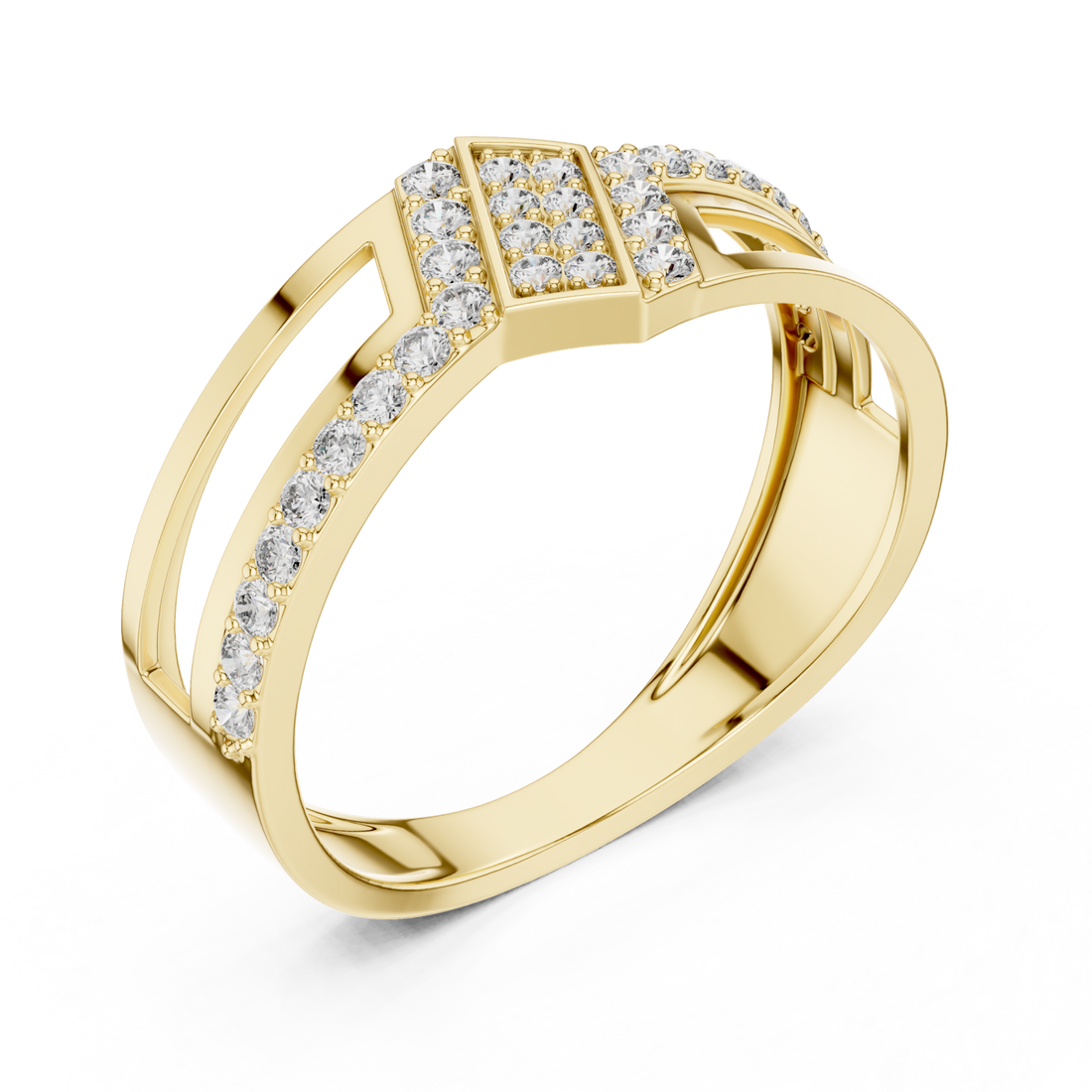 Gold Classic Crescent Open Band Ring Right View