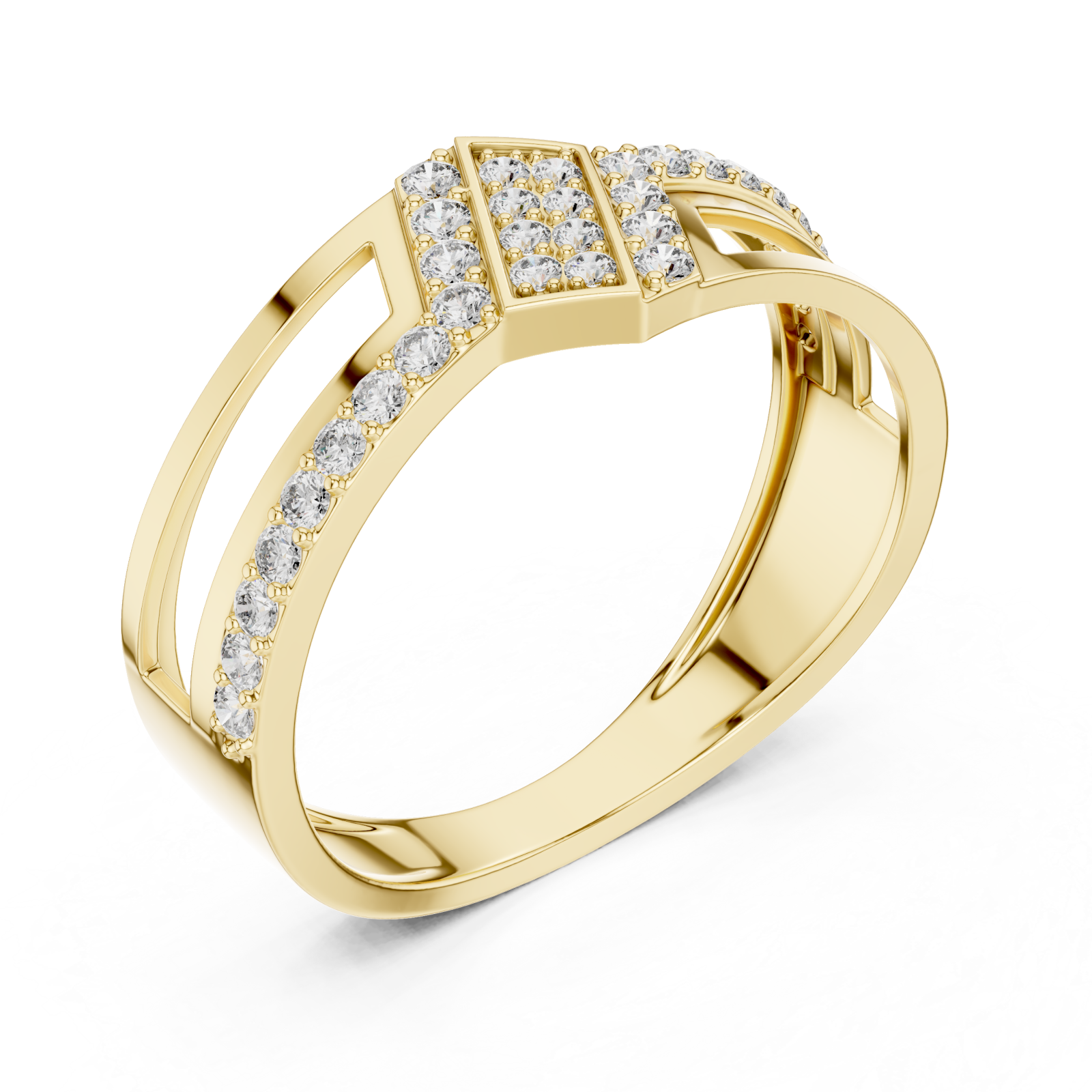 Gold Classic Crescent Open Band Ring Right View