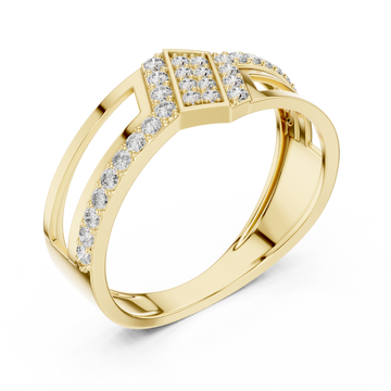 Gold Classic Crescent Open Band Ring Right View