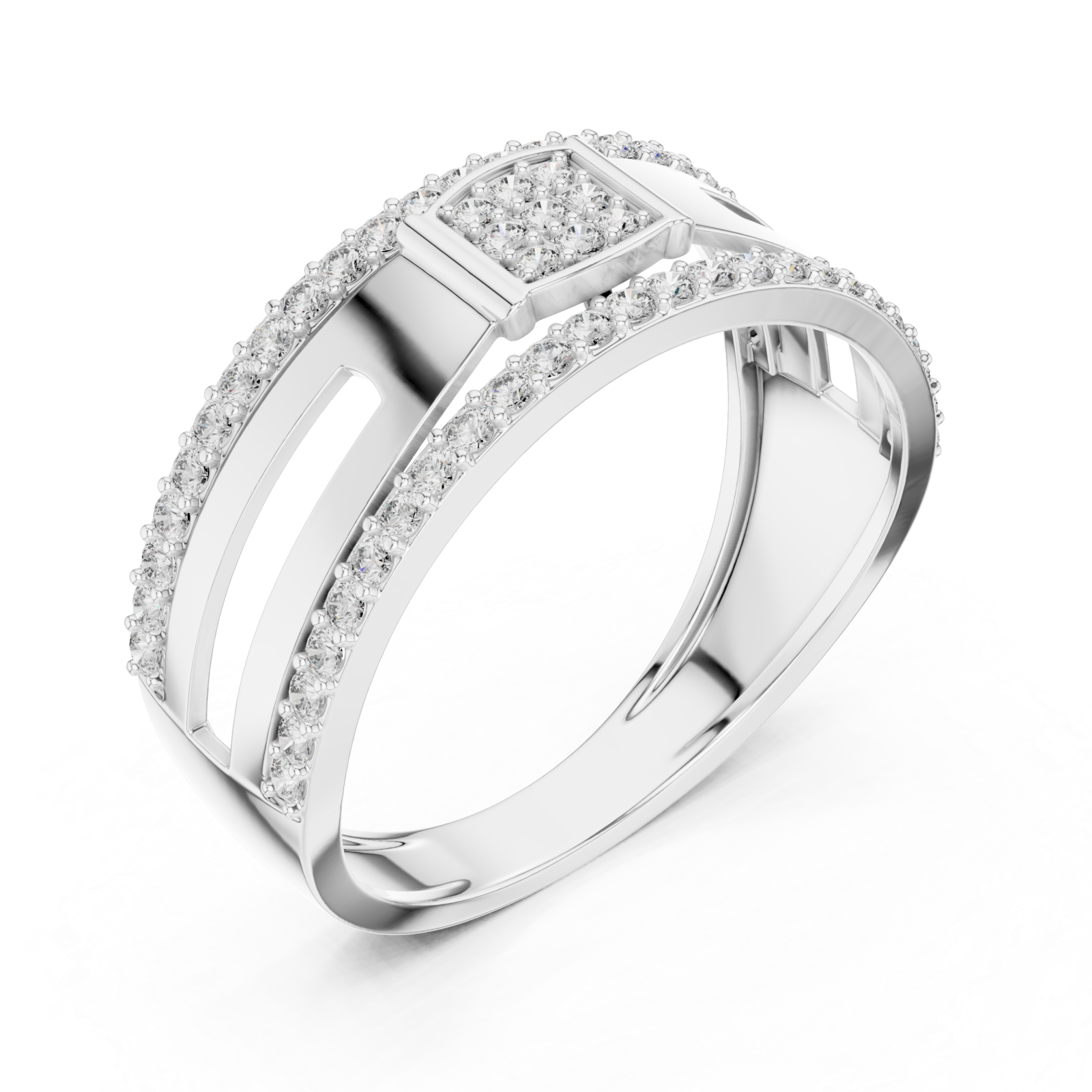  White Gold Celestial Harmony Signature Ring Right View
