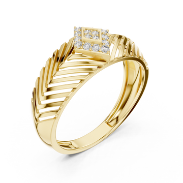 Gold Celestial Echo Modern Band Ring Right View