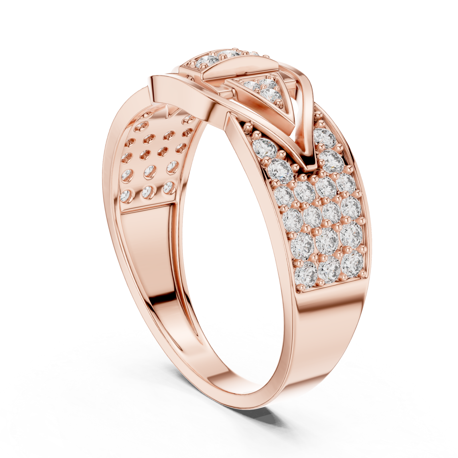  Rose Gold Radiant Luxe Embrace Statement Ring Left View