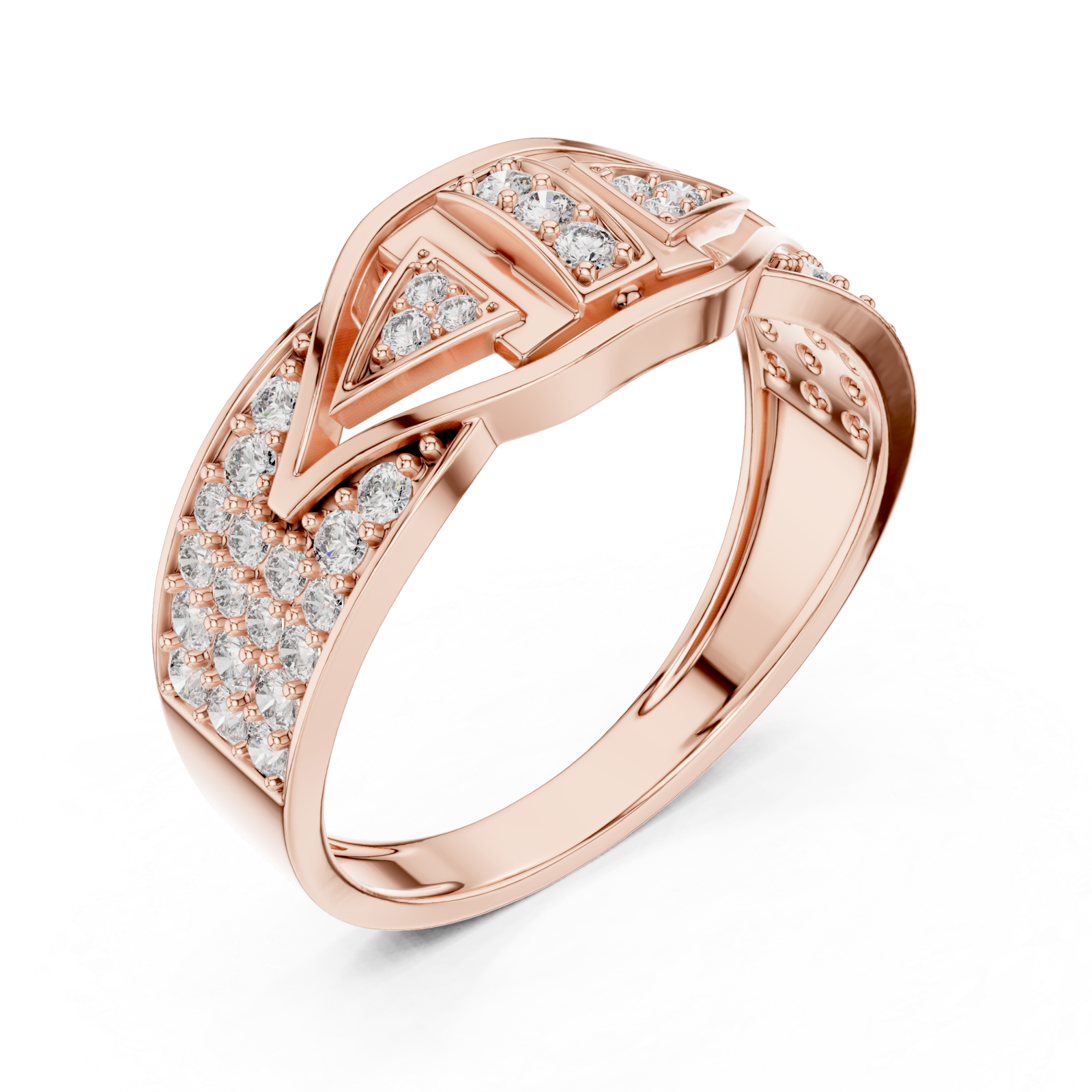  Rose Gold Radiant Luxe Embrace Statement Ring Right View