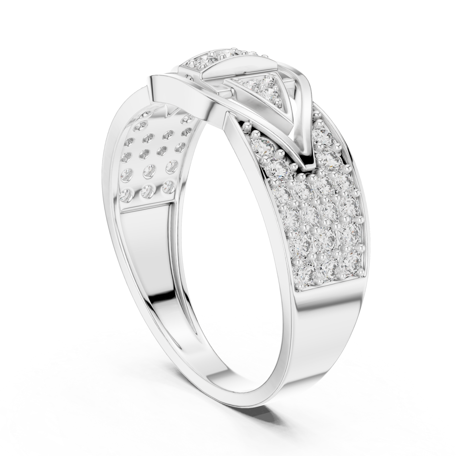  White Gold Radiant Luxe Embrace Statement Ring Left View