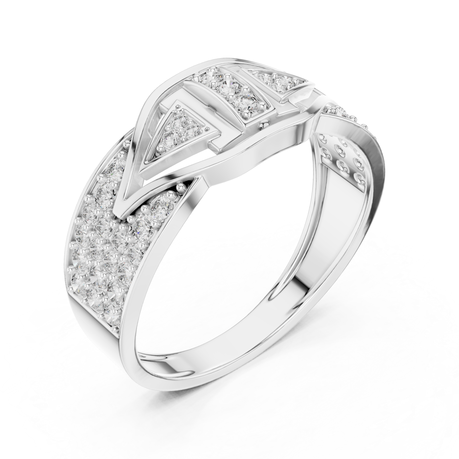  White Gold Radiant Luxe Embrace Statement Ring Right View