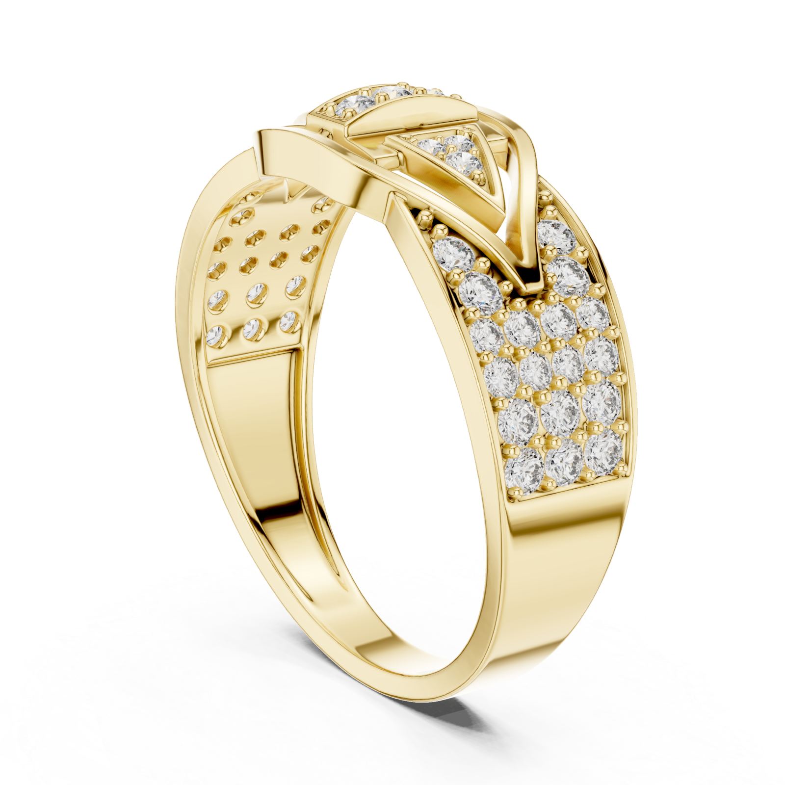  Gold Radiant Luxe Embrace Statement Ring Left View