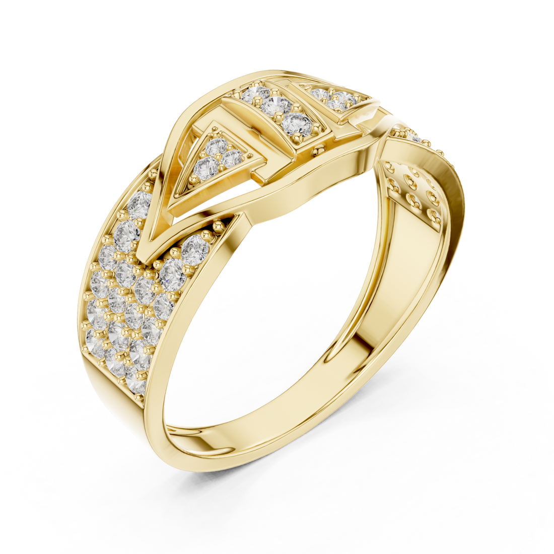 Gold Radiant Luxe Embrace Statement Ring Right View