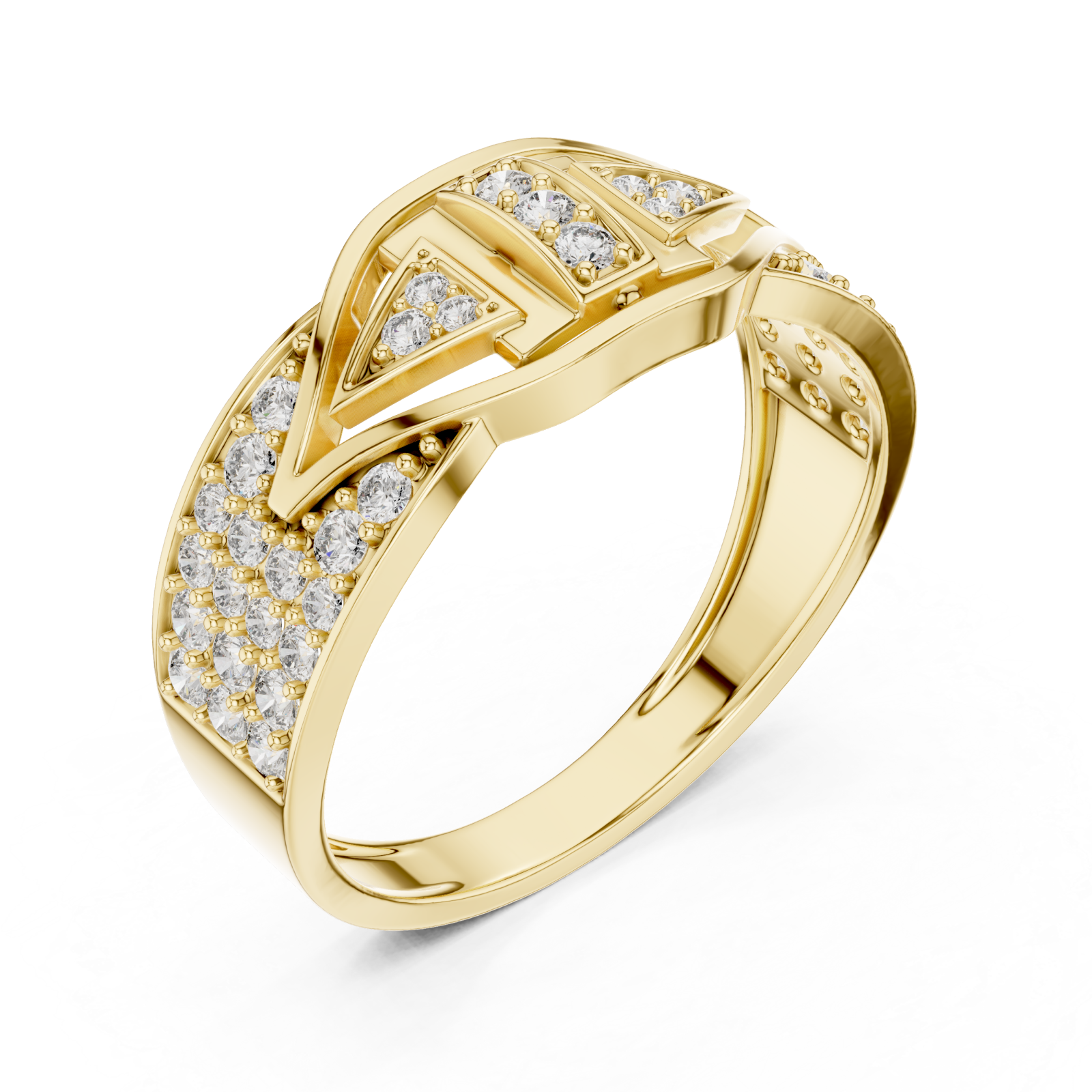 Gold Radiant Luxe Embrace Statement Ring Right View