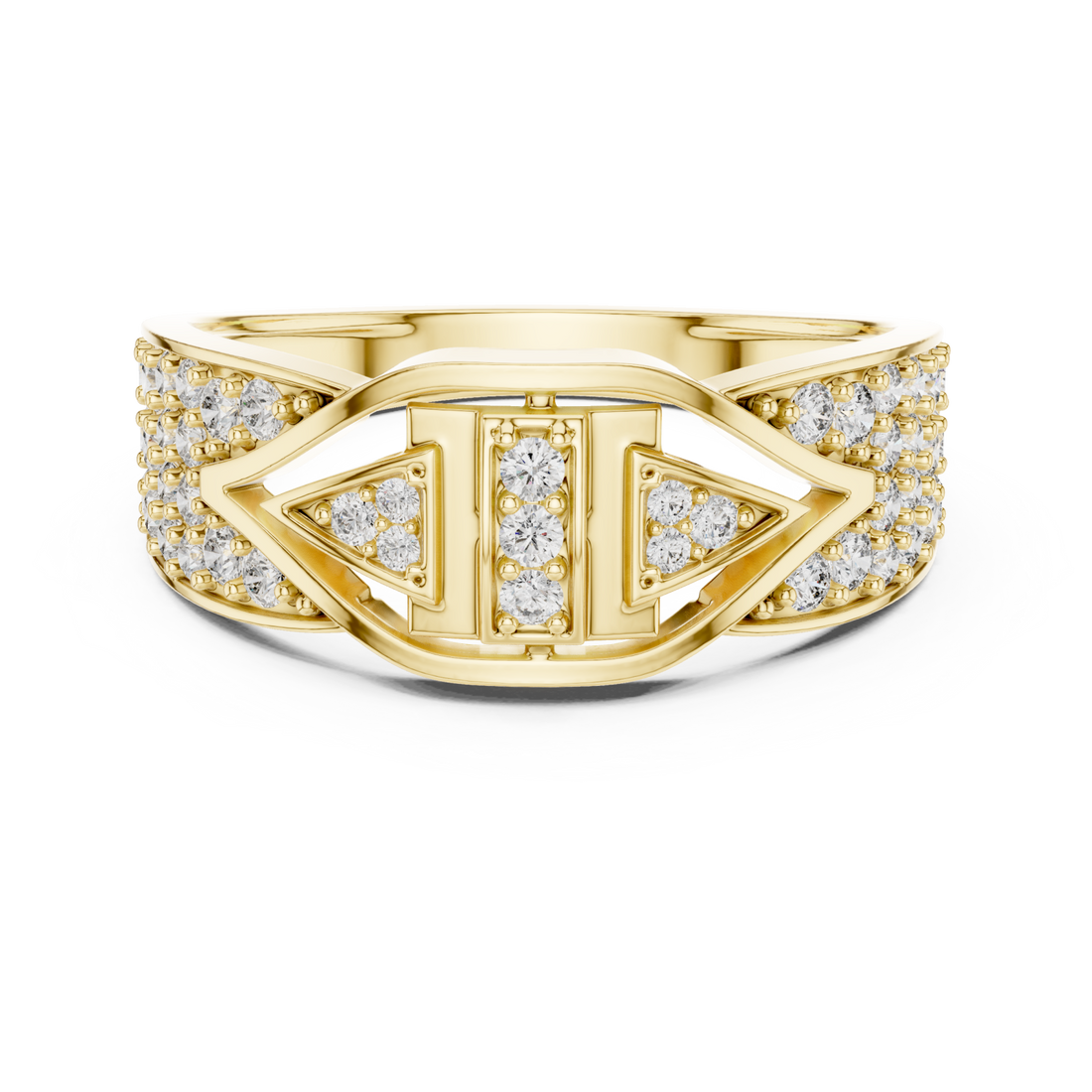 Gold Radiant Luxe Embrace Statement Ring Right View