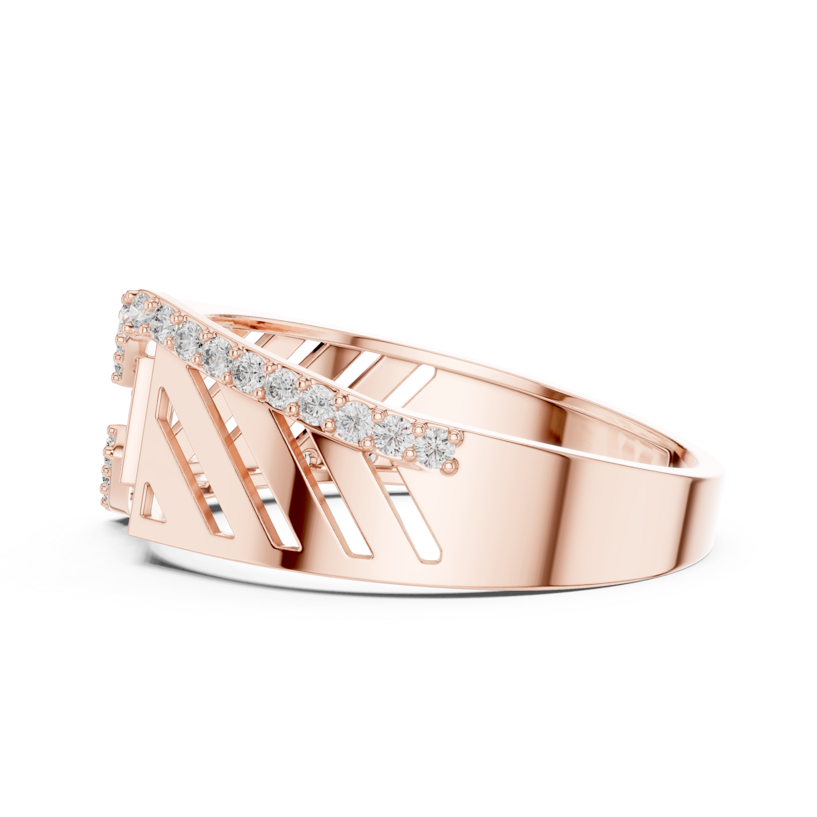  Rose Gold Opulent Arcadian Vibe Statement Band Side View
